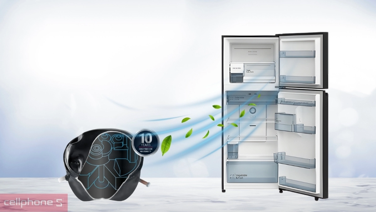 Máy nén Inverter tủ lạnh Hitachi Inverter 409 lít HRTN6443SAGBKVN