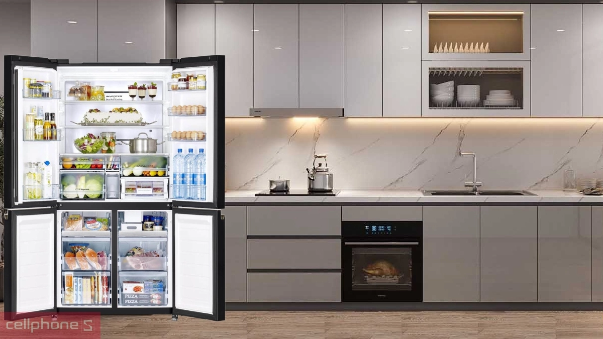 Thiết kế tủ lạnh Hitachi Inverter Multidoor 645 lít R-WB700VGV4 GBK