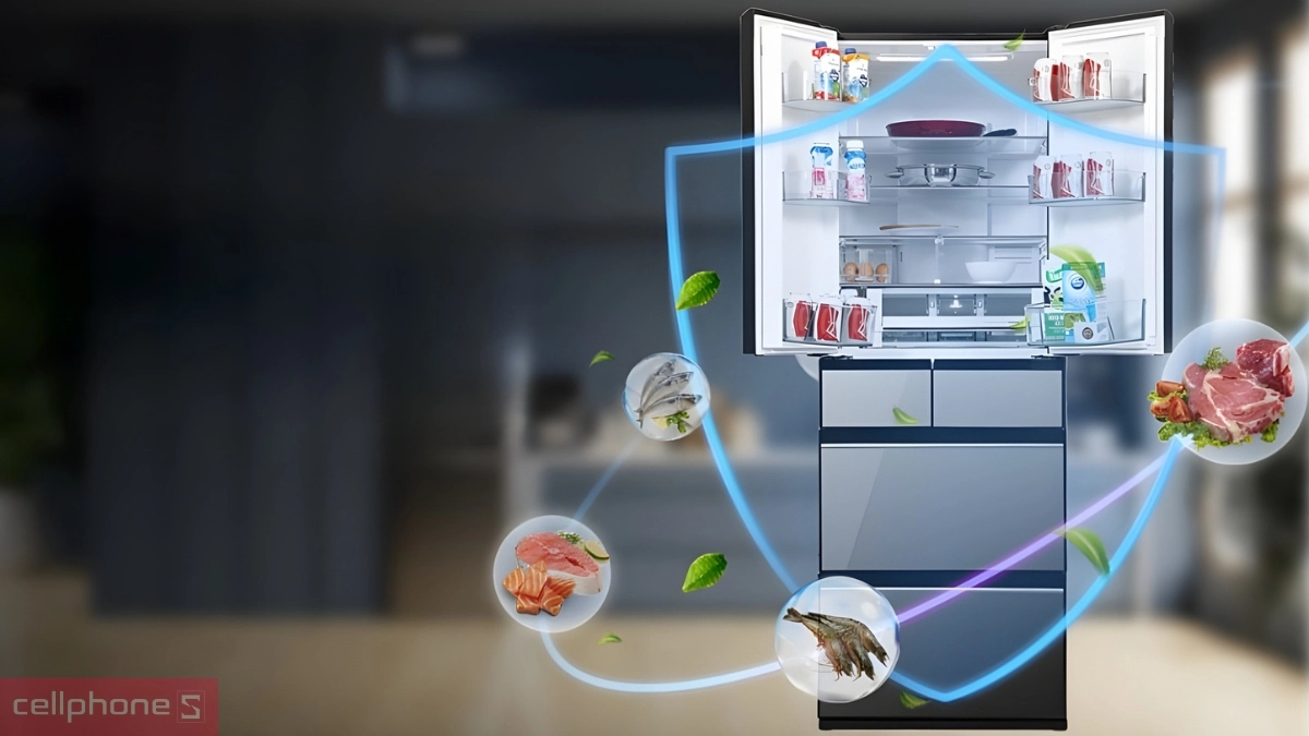 Khả năng bảo quản thực phẩm tối ưu của tủ lạnh Hitachi Inverter MultiDoor 520 lít (R-HW540RV X)