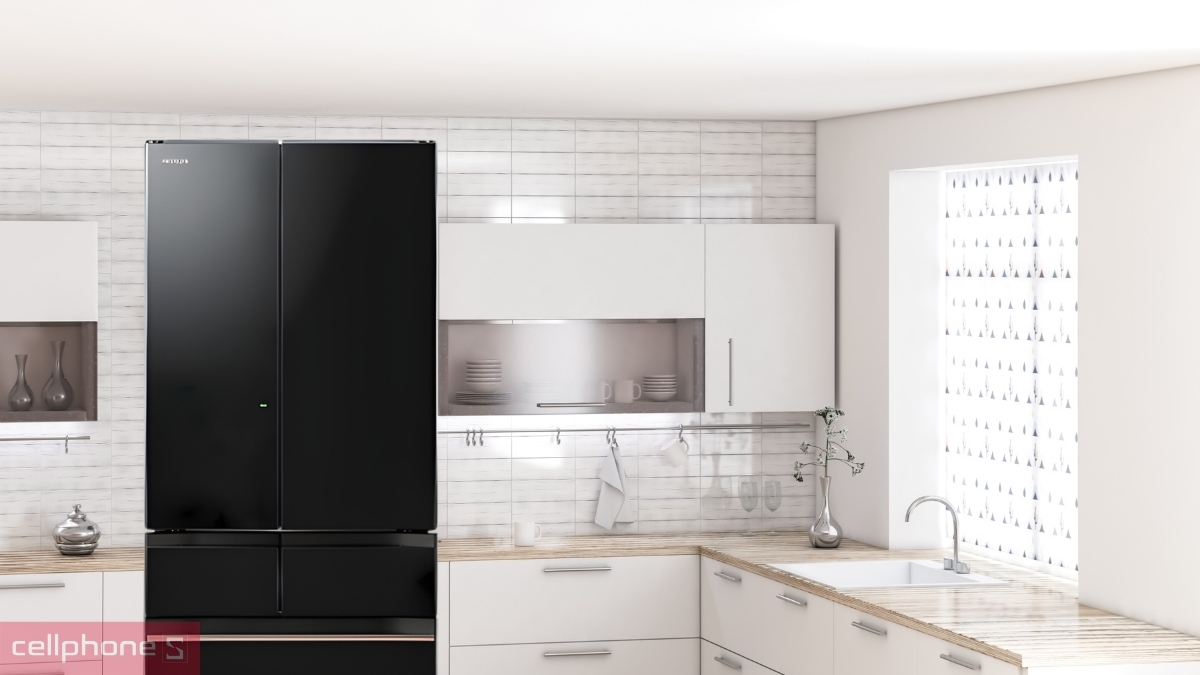 Màn hình cảm ứng tủ lạnh Hitachi Inverter Multidoor 520 Lít R HW540RV XK