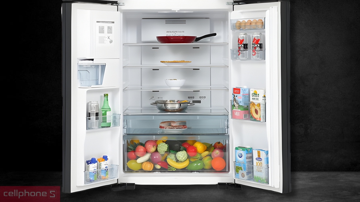 Khả năng bảo quản thực phẩm luôn tươi ngon của tủ lạnh Hitachi Inverter Multidoor 540 lít (R-FW690PGV7 GBK)