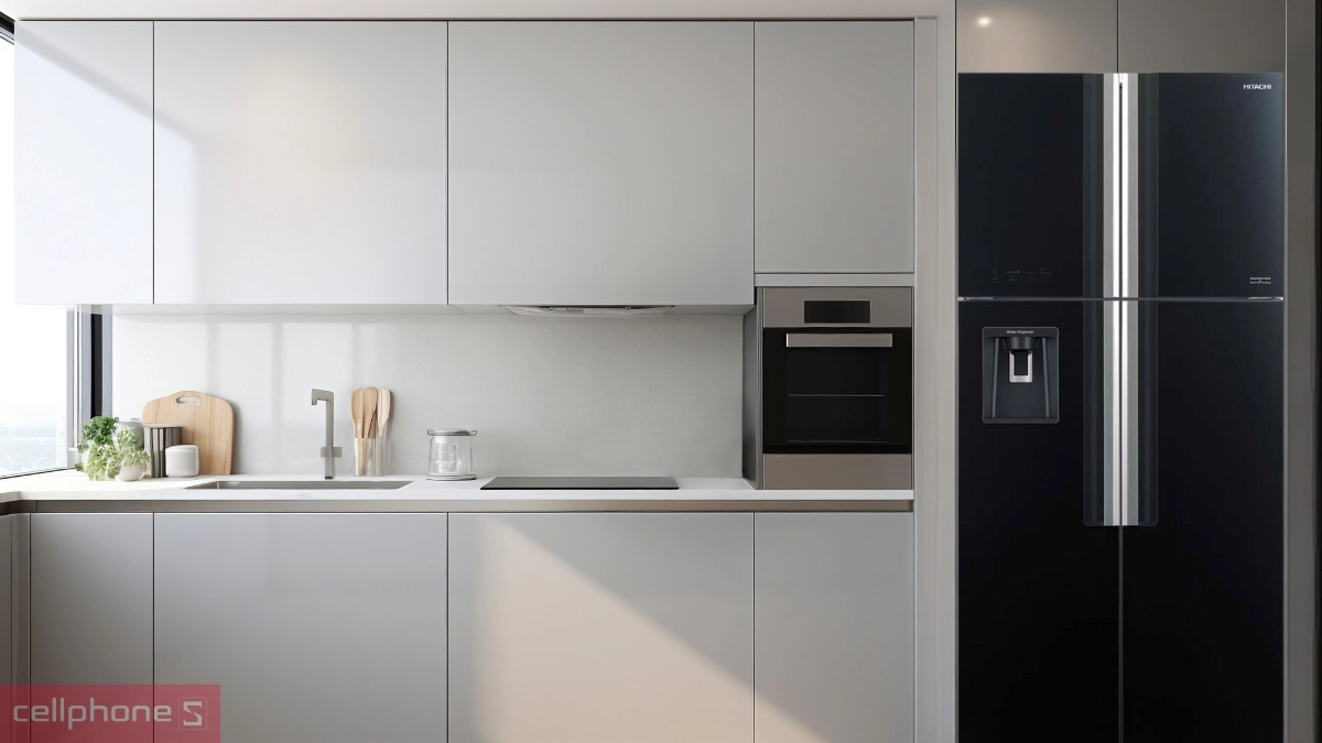 Thiết kế tủ lạnh Hitachi Inverter Multidoor 540 lít (R-FW690PGV7 GBK)