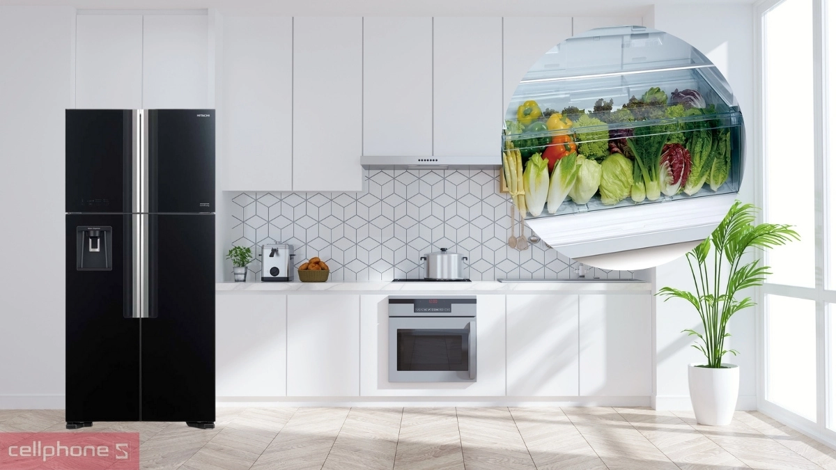 Dung tích, thiết kế tủ lạnh Hitachi Inverter Multidoor 540 lít (R-FW690PGV7X GBK)