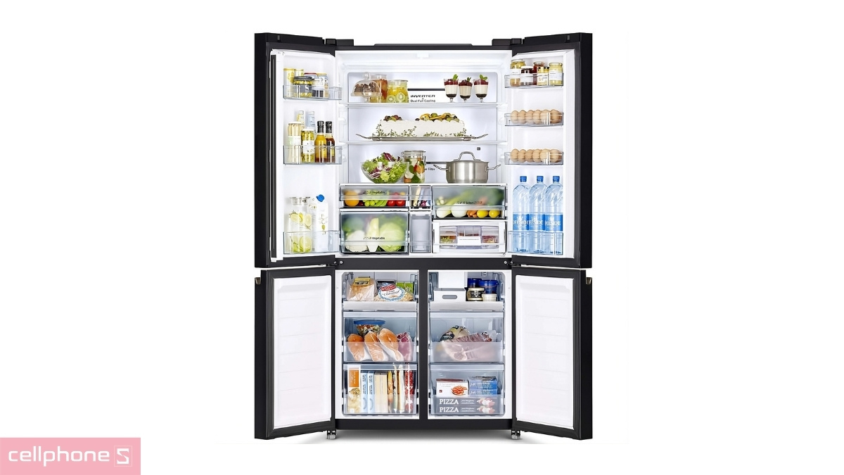 Công nghệ làm lạnh hiện đại, tiết kiệm của tủ lạnh Hitachi Inverter Multidoor 569 lít (R-WB640VGV0 GBK)