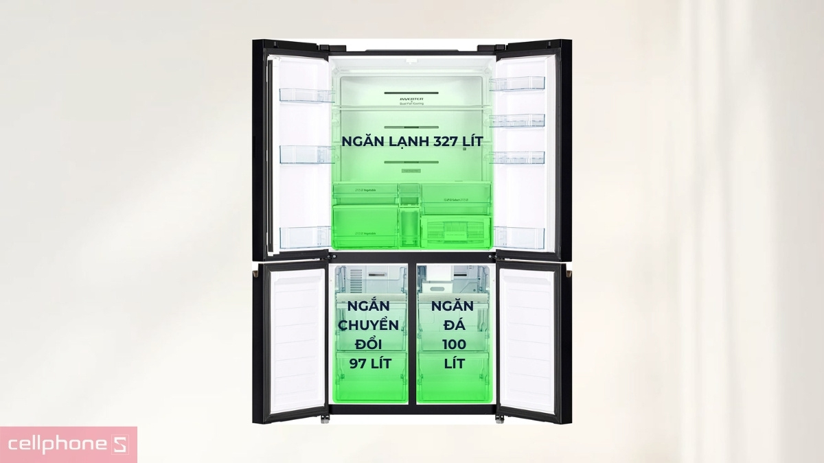 Khả năng bảo quản thực phẩm tối ưu của tủ lạnh Hitachi Inverter Multidoor 569 lít (R-WB640VGV0 GBK)