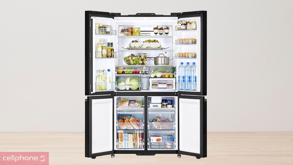 Dung tích tủ lạnh Hitachi Inverter Multidoor 569 lít R-WB640VGV0X Mir