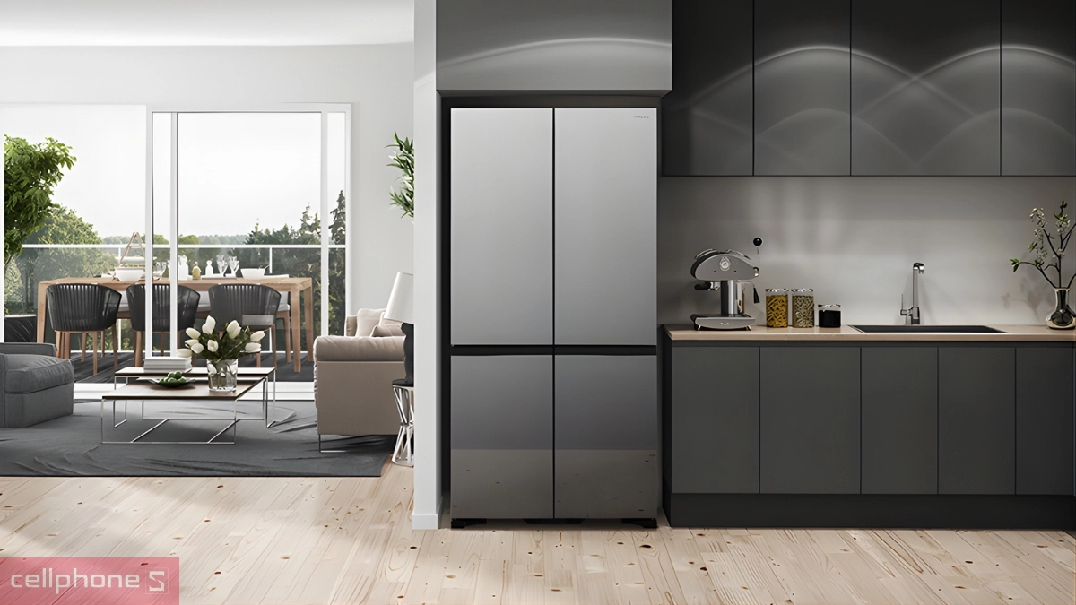 Thiết kế sang trọng tủ lạnh Hitachi Inverter Multidoor 569 lít R-WB640VGV0X Mir