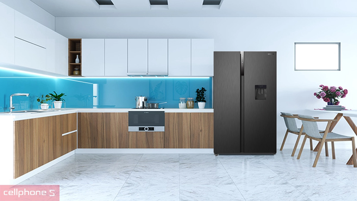 Thiết kế tủ lạnh Hitachi Inverter Side by Side 525 lít HRSN9552DWDXVN