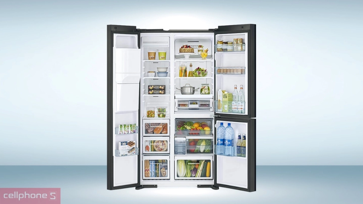 Dung tích tủ lạnh Hitachi Inverter Side By Side 569 lít R-MX800GVGV0 GBK