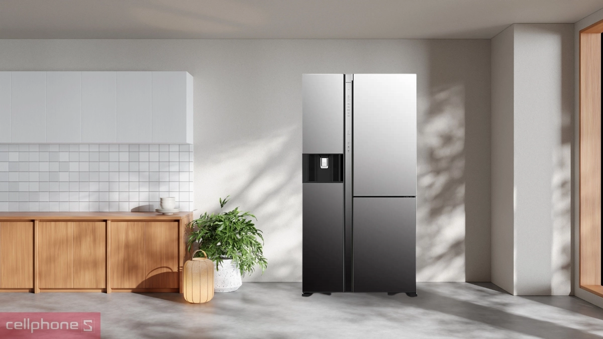 Dung tích lưu trữ lớn ấn tượng của tủ lạnh Hitachi Inverter side by side 569 lít (R-MY800GVGV0 MIR)