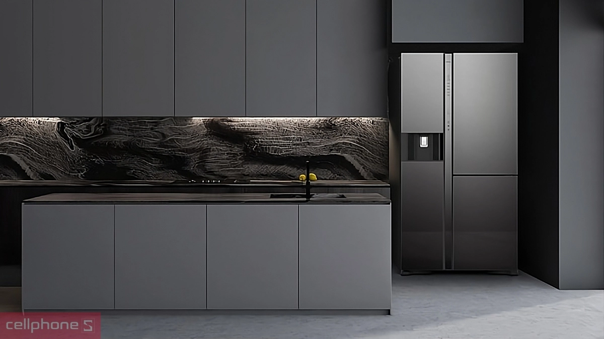 Thiết kế tủ lạnh Hitachi Inverter side by side 569 lít (R-MY800GVGV0 MIR)