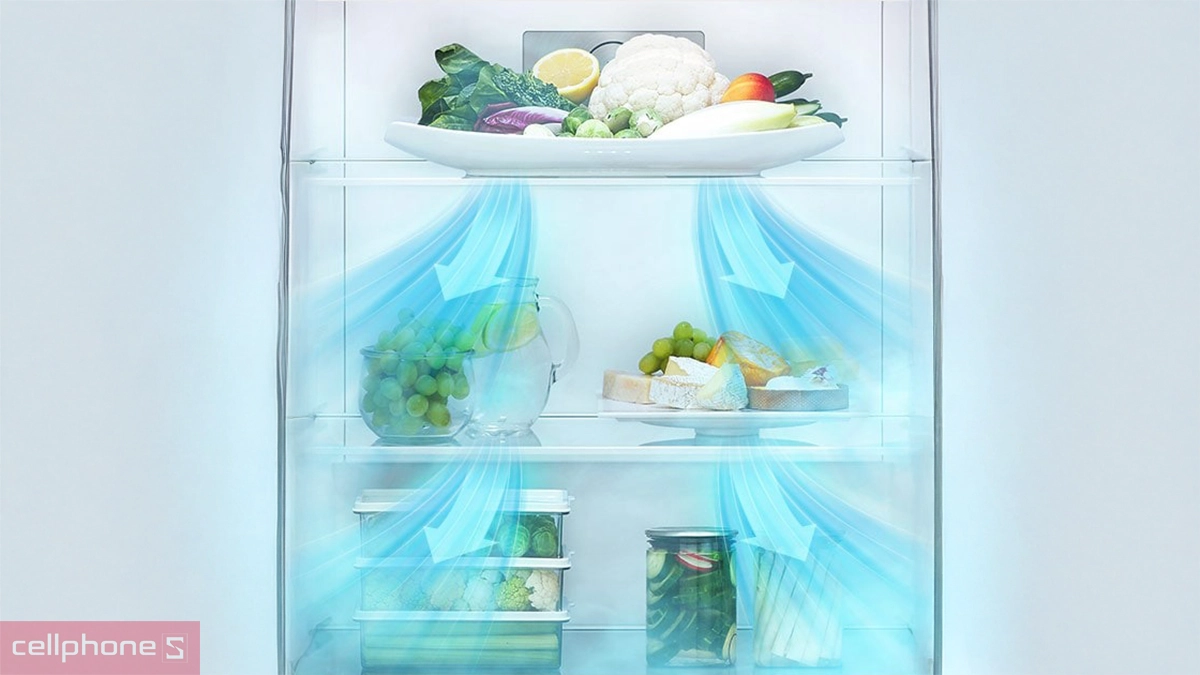 Tủ lạnh LG Inverter 266 lít LTB26SVM được trang bị công nghệ luồng khí lạnh đa chiều