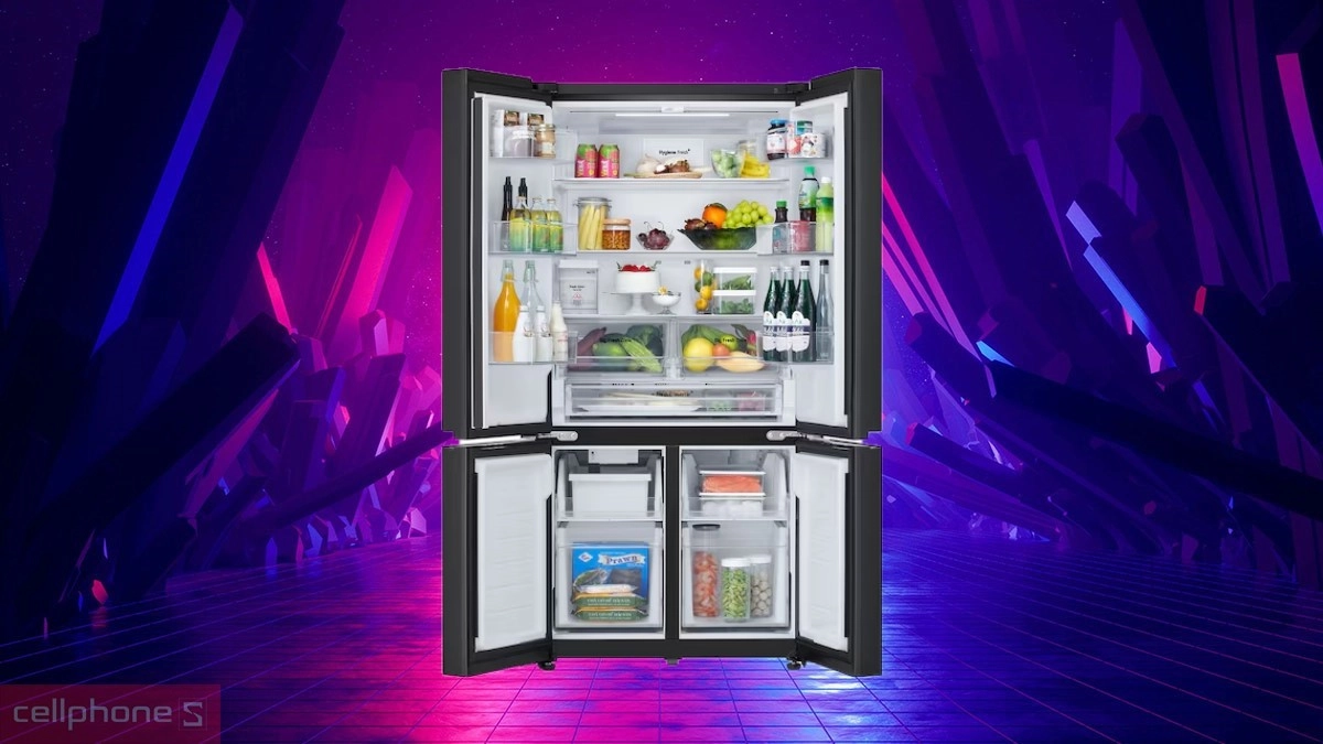 Dung tích lưu trữ của tủ lạnh LG inverter 575 lít multi door LFB58BLMA