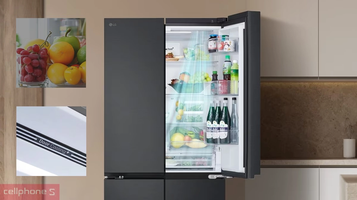 Khả năng bảo quản thực phẩm ấn tượng của tủ lạnh LG inverter 575 lít multi door LFB58BLMA