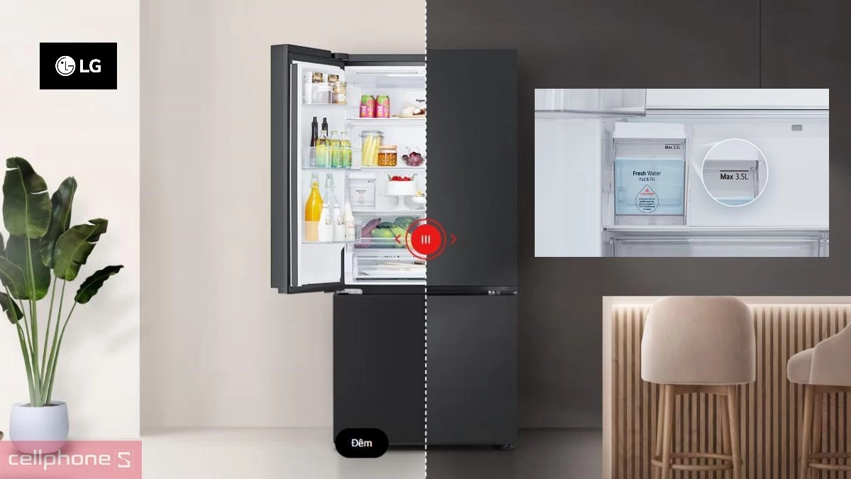 Thiết kế tủ lạnh LG inverter 575 lít multi door LFB58BLMA