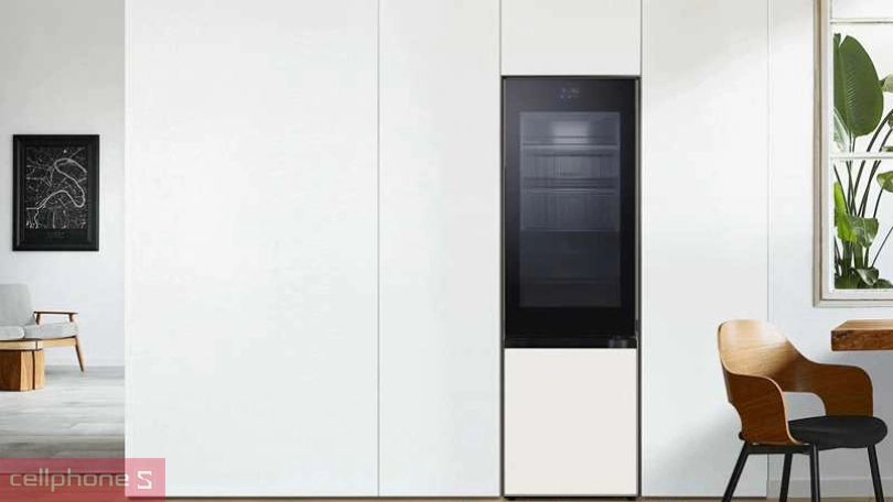 Thiết kế, chất liệu tủ lạnh LG Inverter Instaview LBB33BGMAI 340 lít