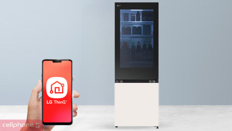 Hướng dẫn kết nối tủ lạnh LG Inverter Instaview LBB33BGMAI 340 lít với điện thoại