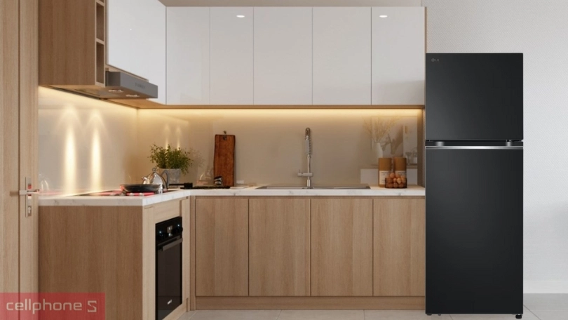 Dung tích chứa, thiết kế của tủ lạnh LG Inverter LTB31BLM 315 lít