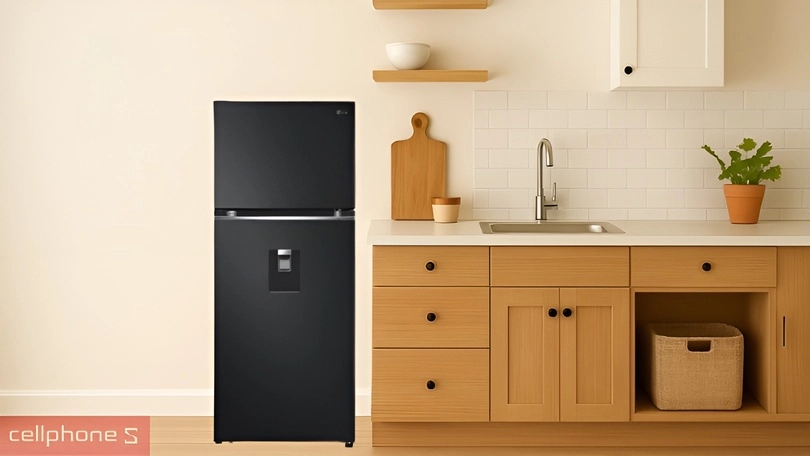 Tạo hình, chất liệu hoàn thiện của tủ lạnh LG Inverter LTD37BLM 374 lít