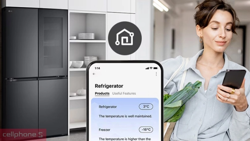 Tính năng thông minh trên tủ lạnh LG Inverter Multi Door Instaview LFB66BLMI 666 lít