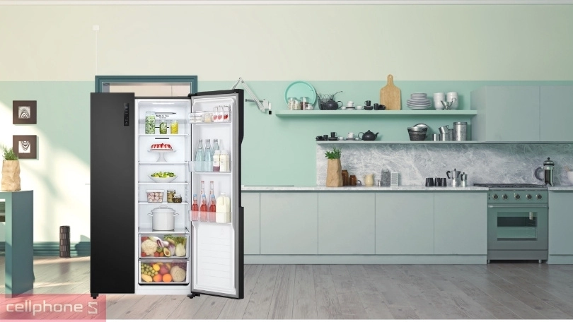 Thiết kế tủ lạnh LG Inverter Side by Side GR-B256BL 519 Lít