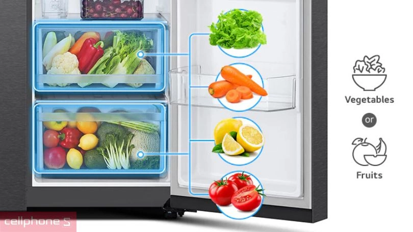 Công nghệ làm lạnh thông minh của tủ lạnh LG Inverter Side By Side LSI63BLMA 641 lít