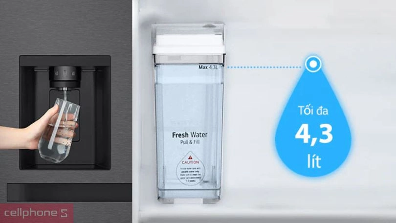 Các tiện ích vượt trội của tủ lạnh LG Inverter Side By Side LSI63BLMA 641 lít