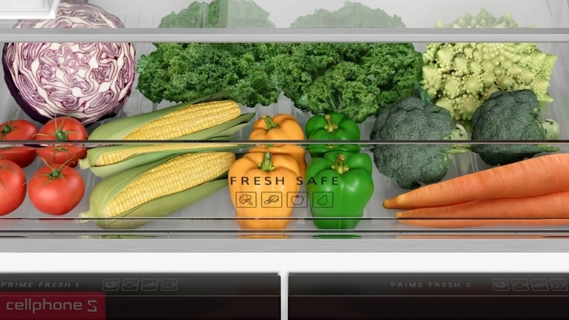 Ngăn rau củ riêng biệt