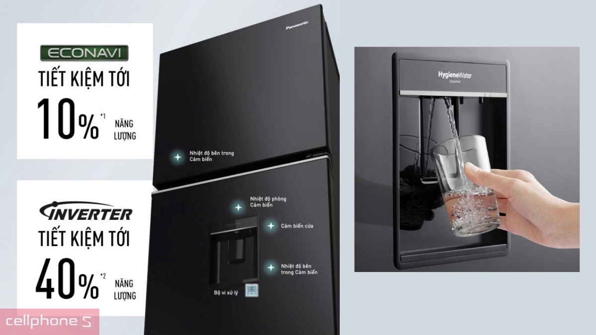 Công nghệ tiết kiệm điện trên tủ lạnh Panasonic Inverter 366 lít NR-TL381GVKV