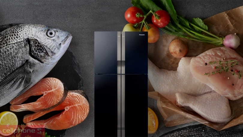 Thiết kế, chất liệu của tủ lạnh Panasonic Inverter Multi Door NR-DZ601VGKV