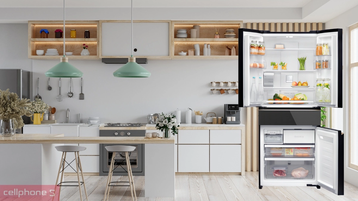 Thiết kế thẩm mỹ hiện đại của Tủ lạnh Panasonic Multidoor 545L 2025