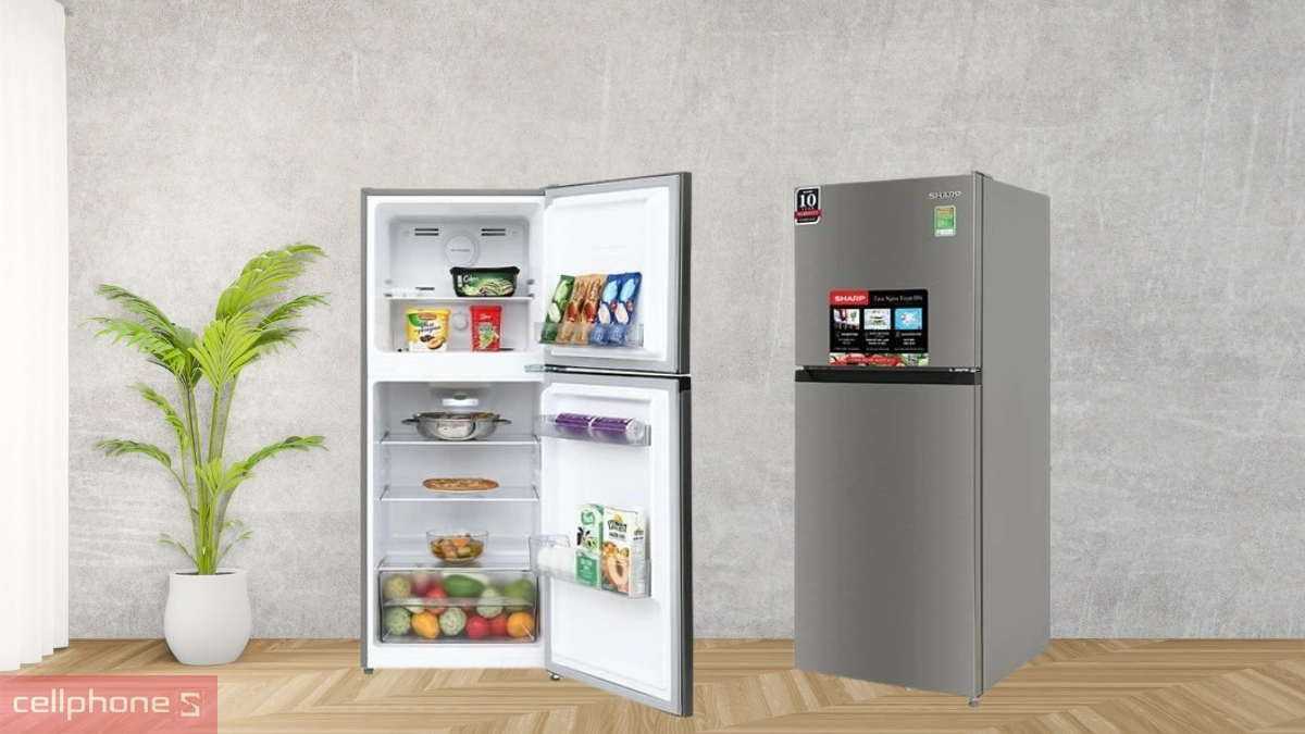Dung tích tủ lạnh Sharp Inverter 181 lít SJ‑X198V‑SL