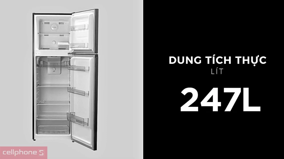 Dung tích tủ lạnh Sharp Inverter 247 lít SJ-X270V-SL