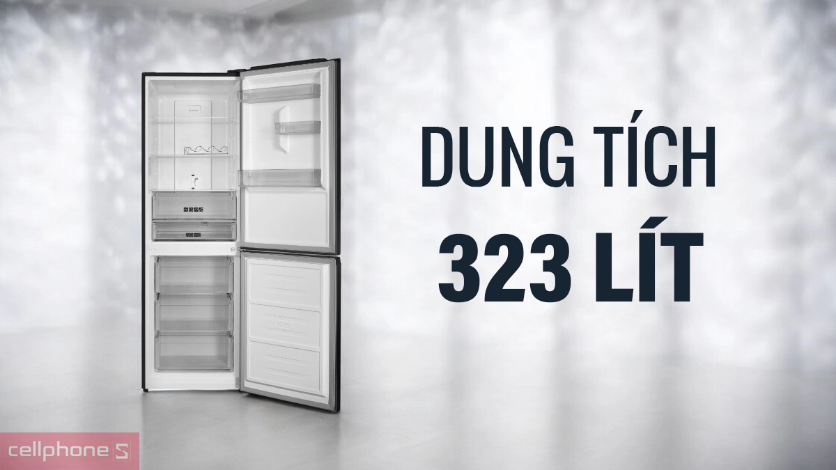 Dung tích tủ lạnh Sharp Inverter 323 lít (SJ-BF330V-DG)