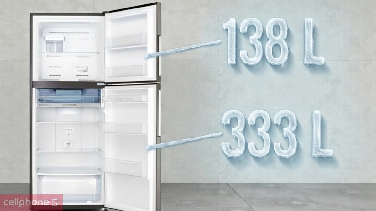 Dung tích tủ lạnh Sharp Inverter 471 lít SJ-XP500AE-DS