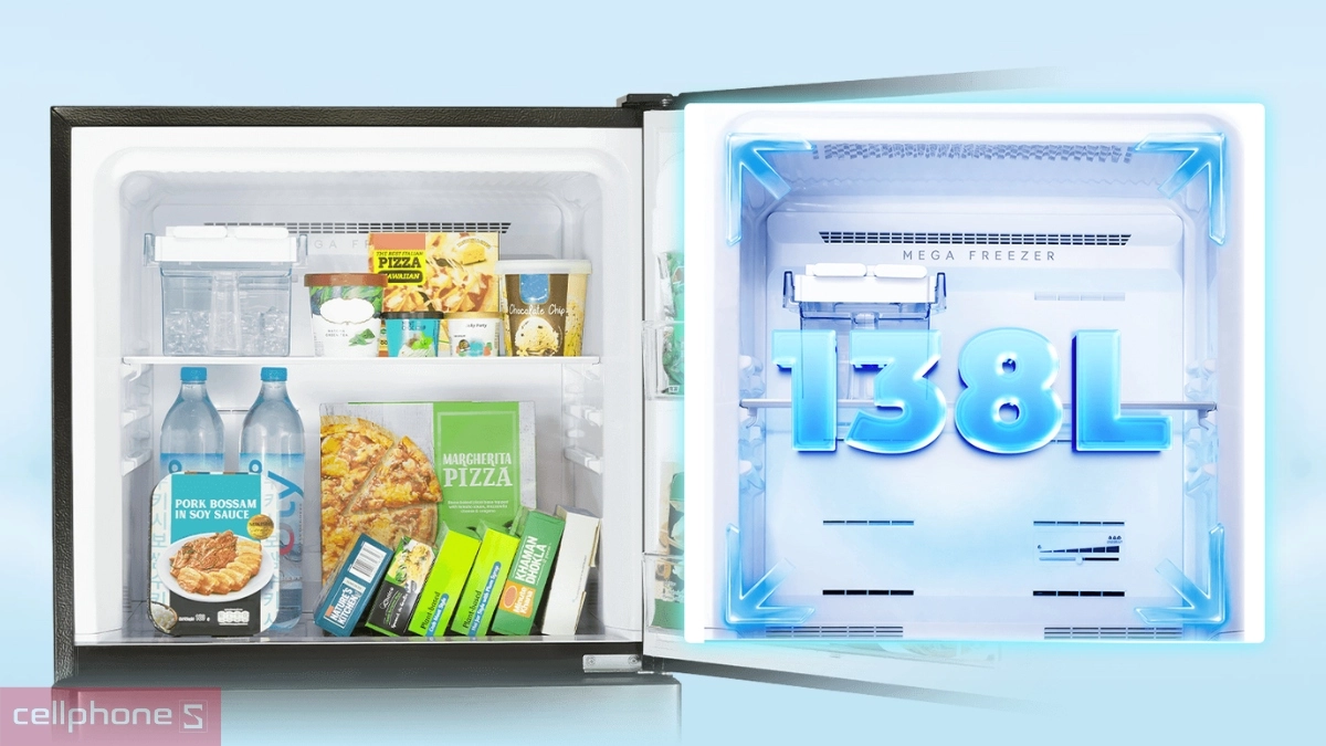 Dung tích tủ lạnh Sharp Inverter 471 lít SJ-XP500AE-SL