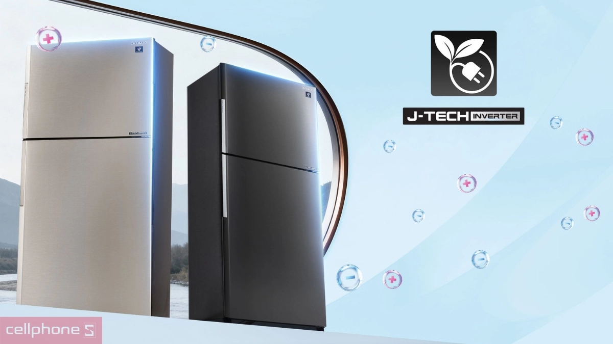 Công nghệ J-tech tiết kiệm điện trên tủ lạnh Sharp Inverter 471 lít SJ-XP500AE-SL