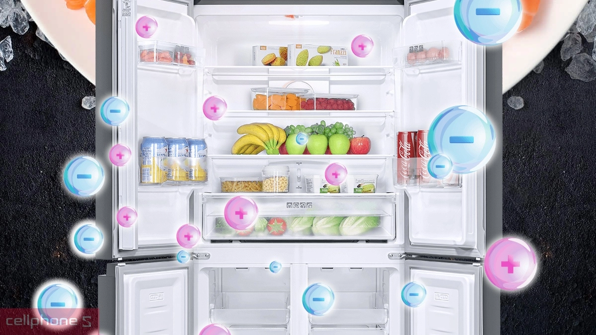 Công nghệ kháng khuẩn khử mùi trên tủ lạnh Sharp Inverter Multidoor 362 lít SJ-FX420V-SL