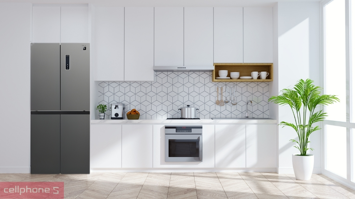 Bảng điều khiển tủ lạnh Sharp Inverter Multidoor 421 lít SJ-FXP510V-MG