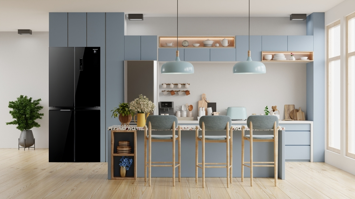 Thiết kế tủ lạnh Sharp Inverter Multidoor 421 lít SJ-FXP510VG-BK