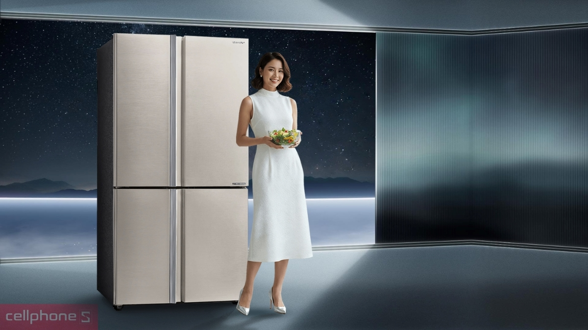 Thiết kế tủ lạnh Sharp Inverter Multidoor 525 lít SJ-FX610V-SL 