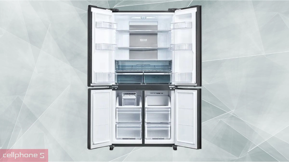 Dung tích tủ lạnh Sharp Inverter Multidoor 525 lít SJ-FX610V-SL 