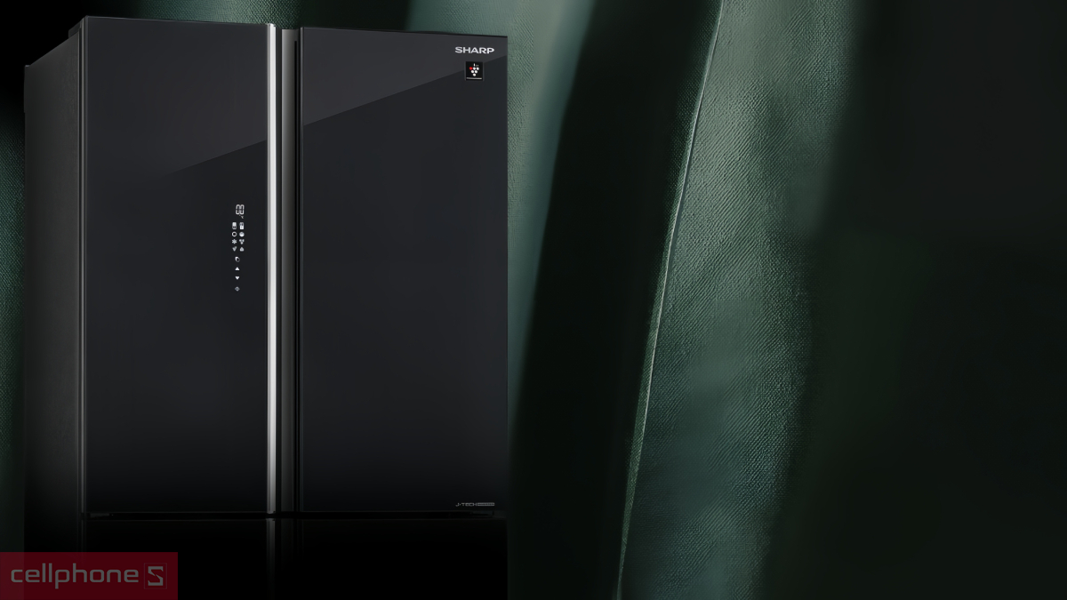 Màn hình điều khiển tủ lạnh Sharp Inverter Multidoor 525 lít SJ-FXP600VG-BK