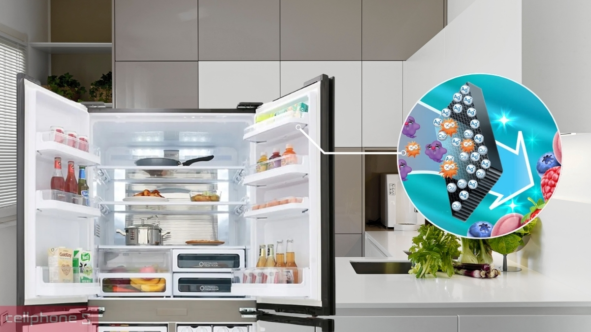 Công nghệ khử mùi tủ lạnh Sharp Inverter Multidoor 605 lít SJ-FX688VG-BK