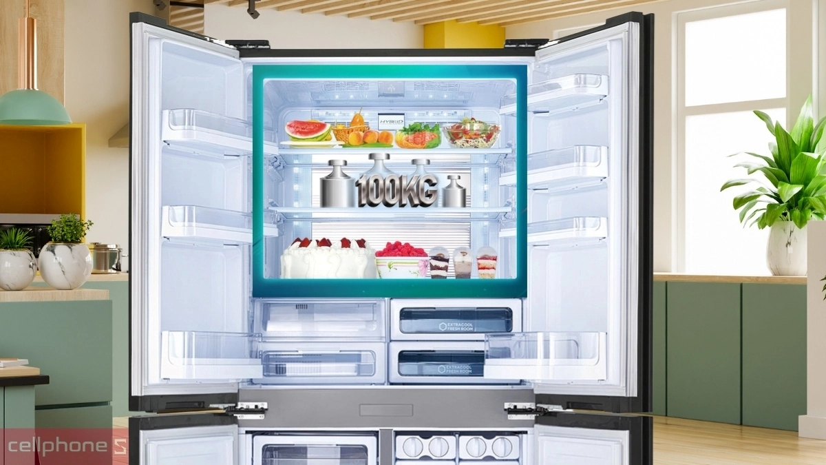 Kính chịu lực tủ lạnh Sharp Inverter Multidoor 605 lít SJ-FX688VG-BK