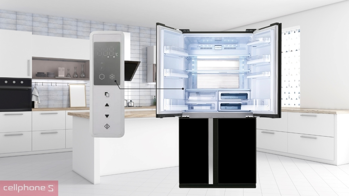 Điều khiển tủ lạnh Sharp Inverter Multidoor 605 lít SJ-FX688VG-BK