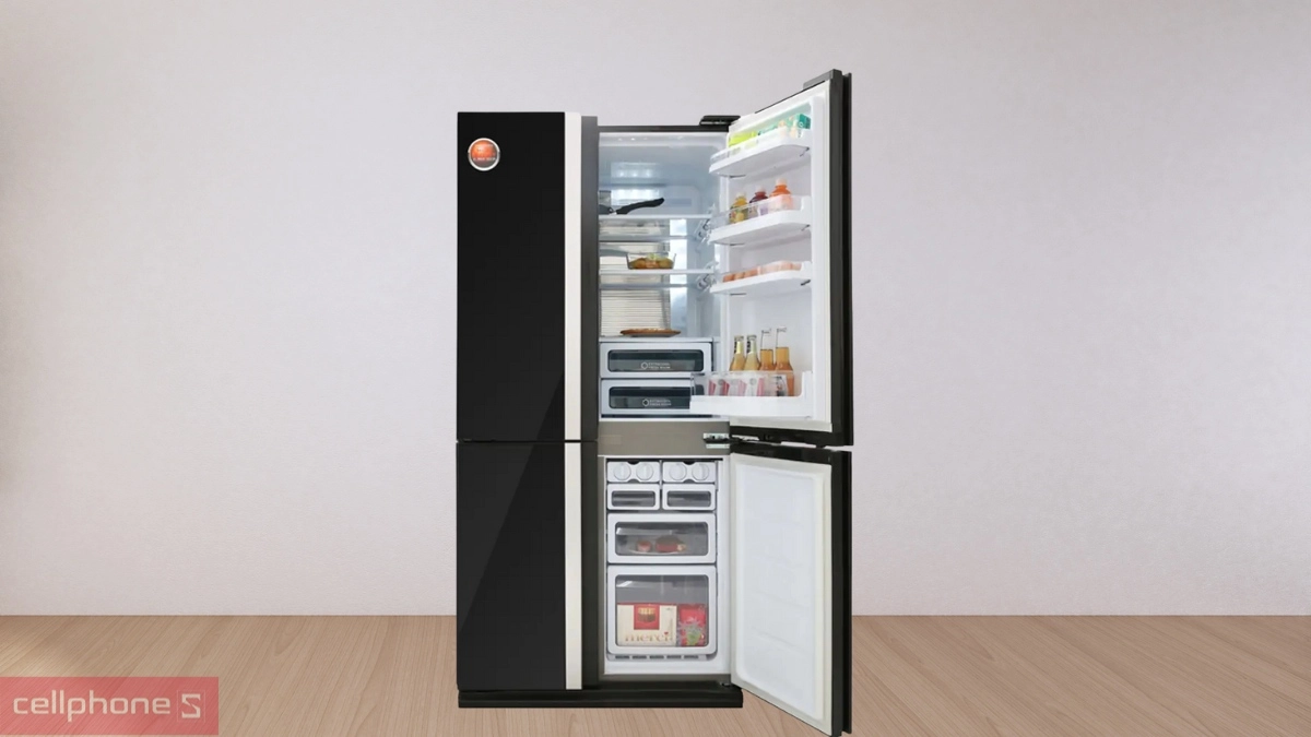 Dung tích tủ lạnh Sharp Inverter MultiDoor 611 lít SJ‑FXPI700VG‑BK