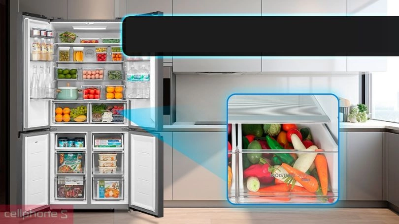 Dung tích lưu trữ lớn của tủ lạnh Toshiba GR-RF677WI-PGV(22)-XK 515 lít