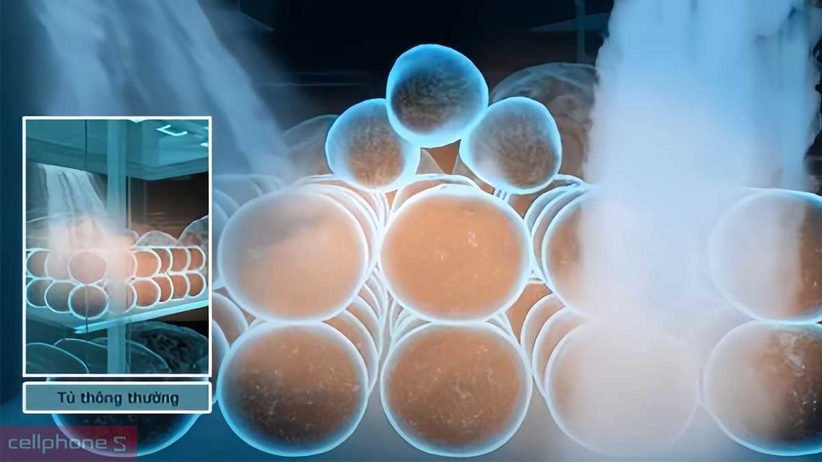 Hơi lạnh tủ lạnh Toshiba Inverter 311 lít (GR-RT395WE-PMV(06)-MG)