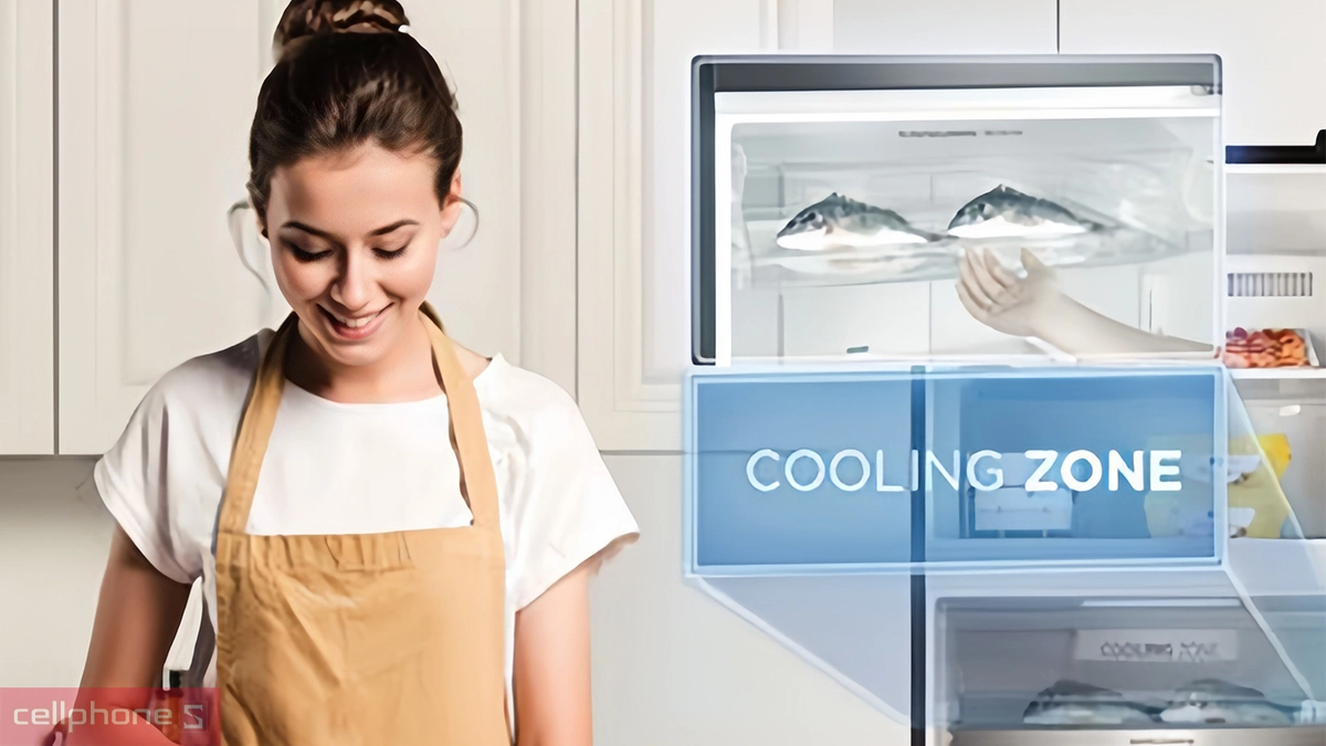 Cooling Zone tủ lạnh Toshiba Inverter 311 lít (GR-RT395WE-PMV(06)-MG)